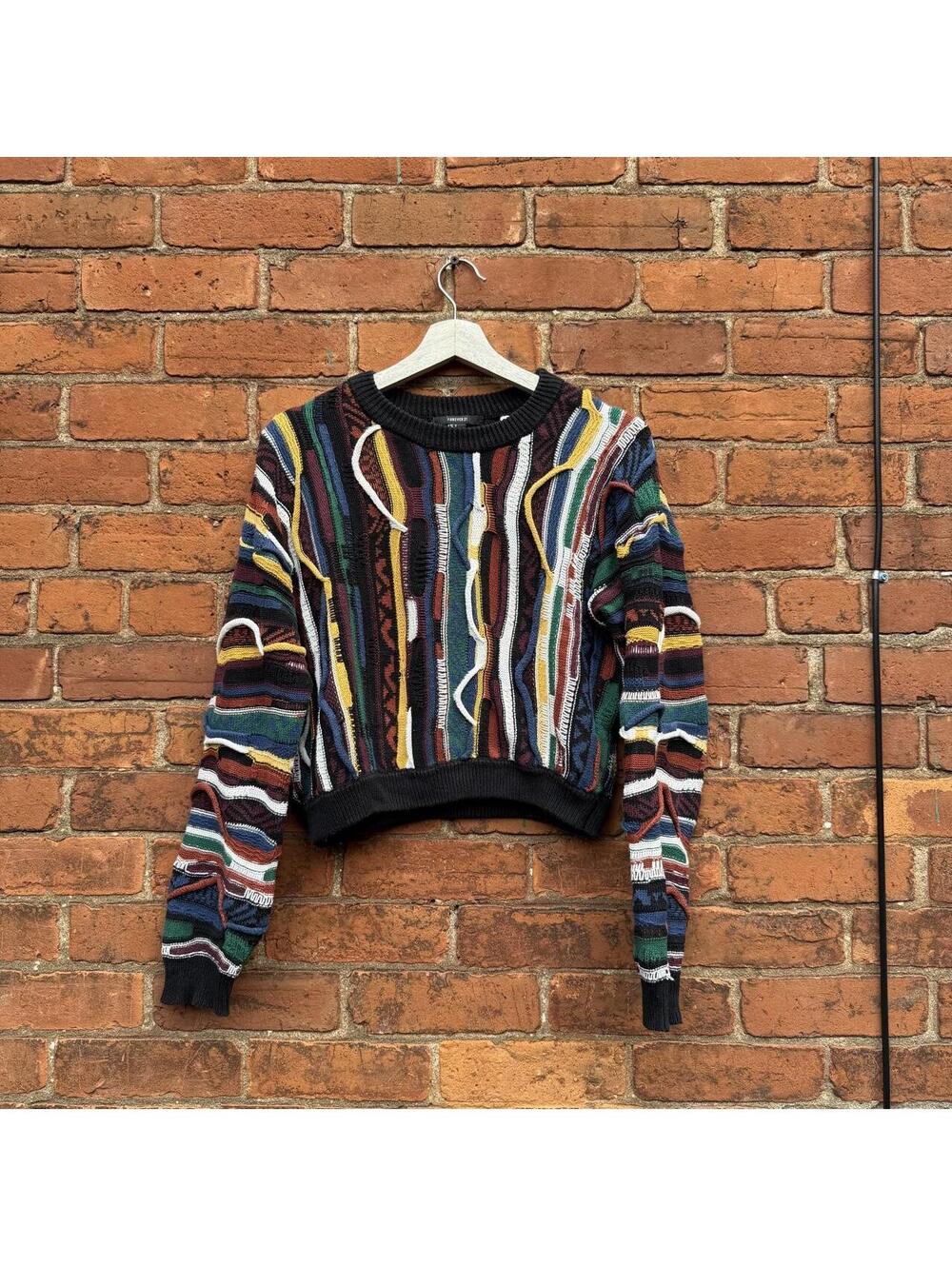 forever 21 coogi style 3D knit sweater S